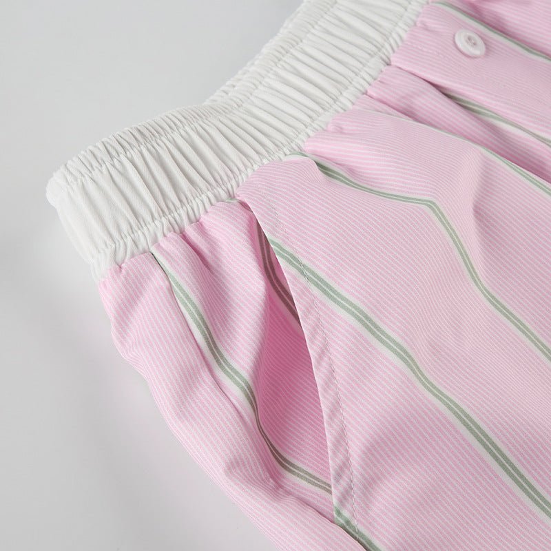 Shorts tipo bóxer de popelina a rayas Liesel