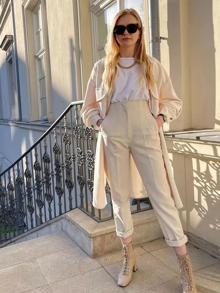 Pantalones Sofia tipo lápiz de tiro alto