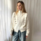 CHIARA | Cárdigan de punto con cuello cisne y cremallera