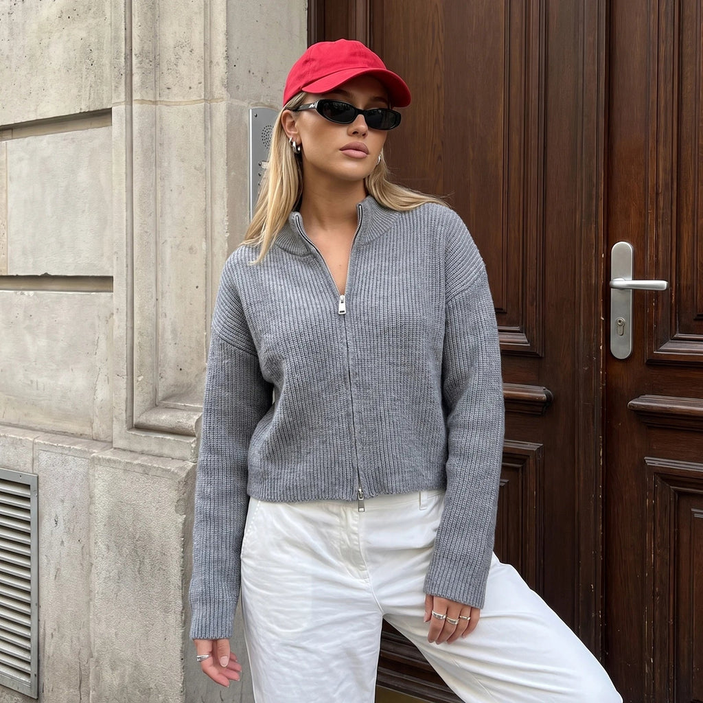 Cardigan de punto con doble cremallera Lisa