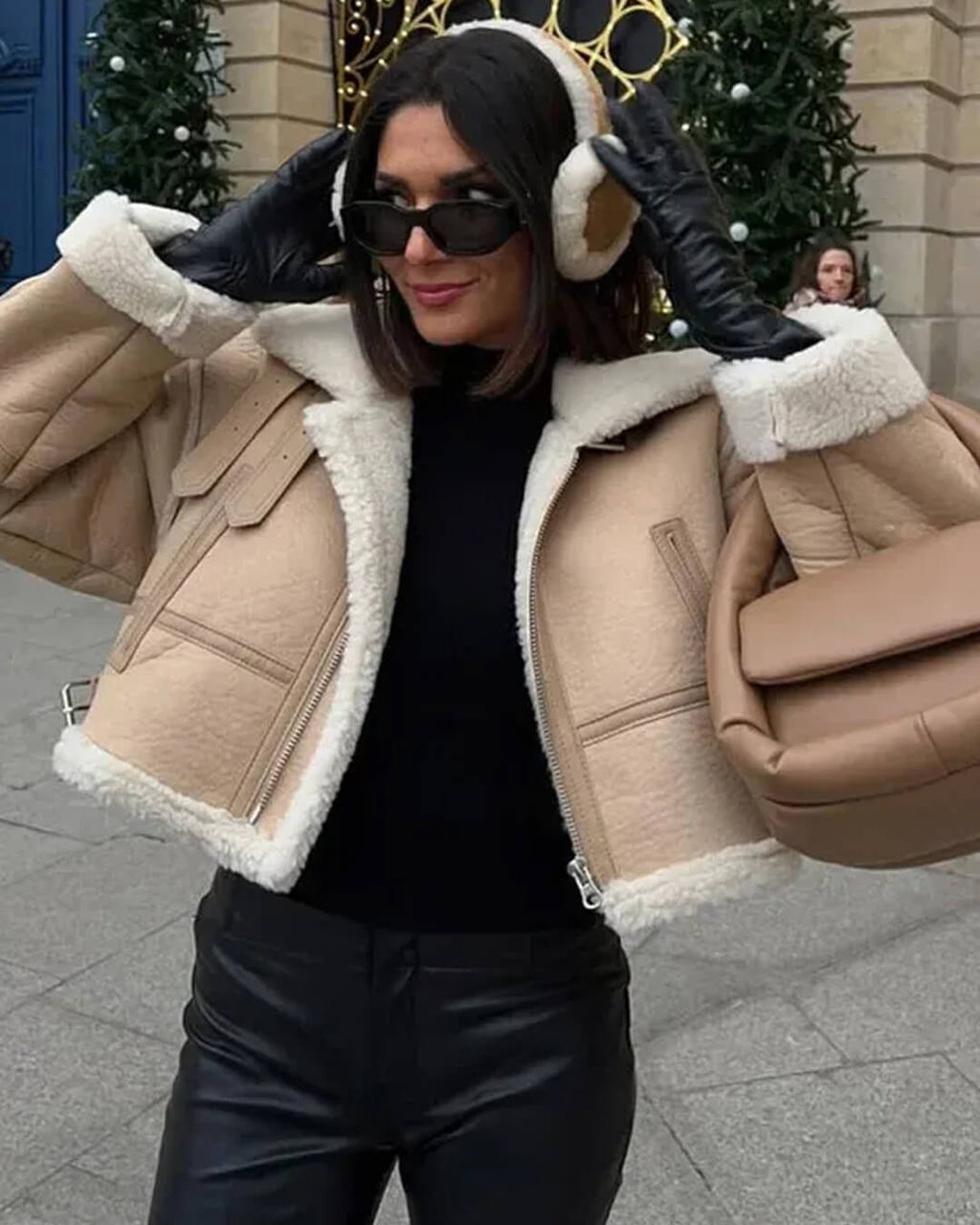 Chaqueta de ante sintético con forro de piel sintética Cindy