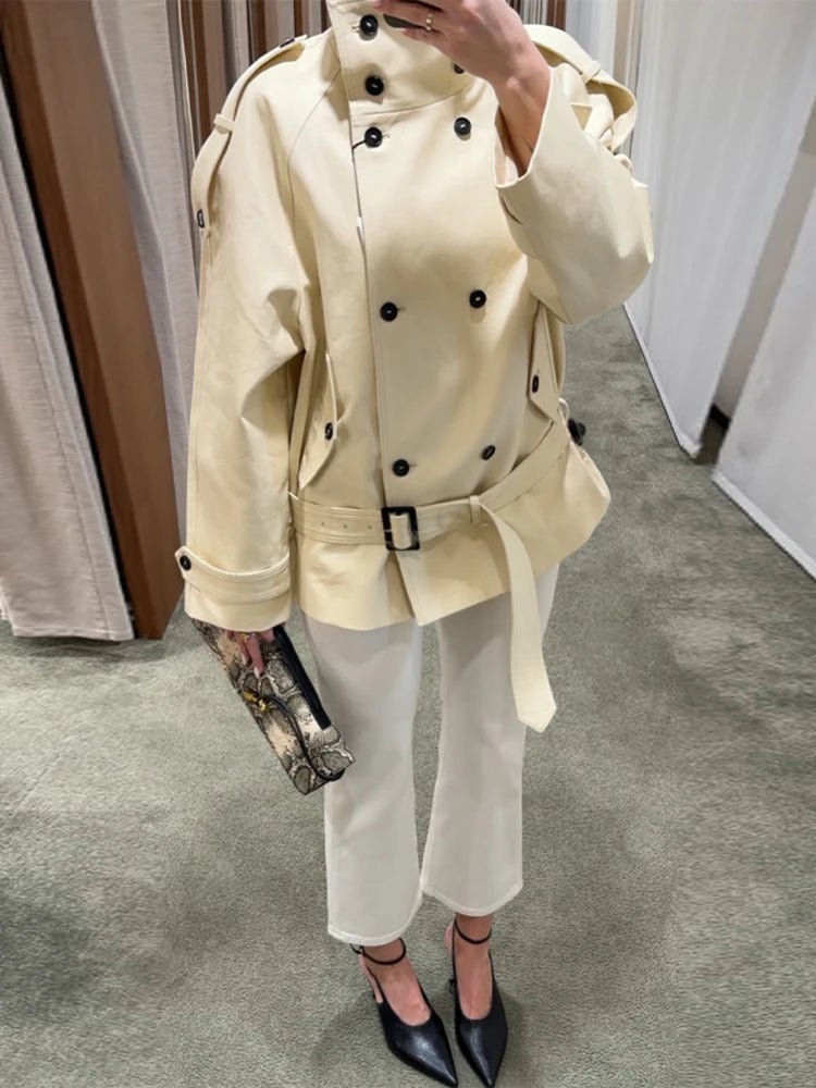 Gabardina Amanda con cuello mao