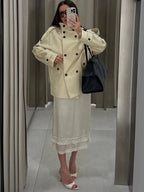 Gabardina Amanda con cuello mao