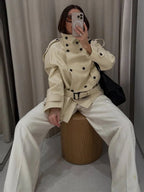 Gabardina Amanda con cuello mao