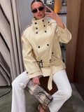 Gabardina Amanda con cuello mao