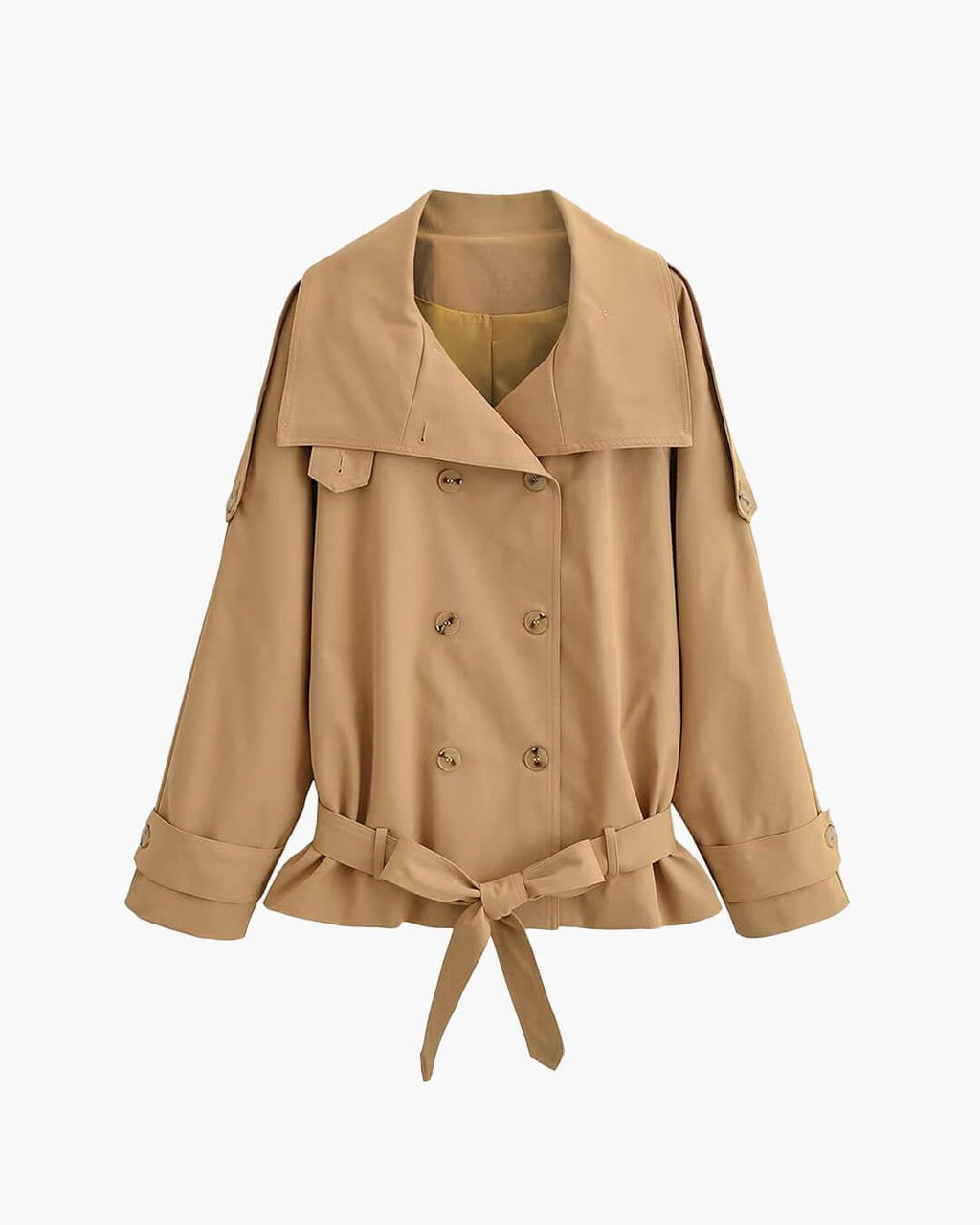 Gabardina Utility Corta Anna con Cuello Alto