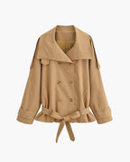 Gabardina Utility Corta Anna con Cuello Alto
