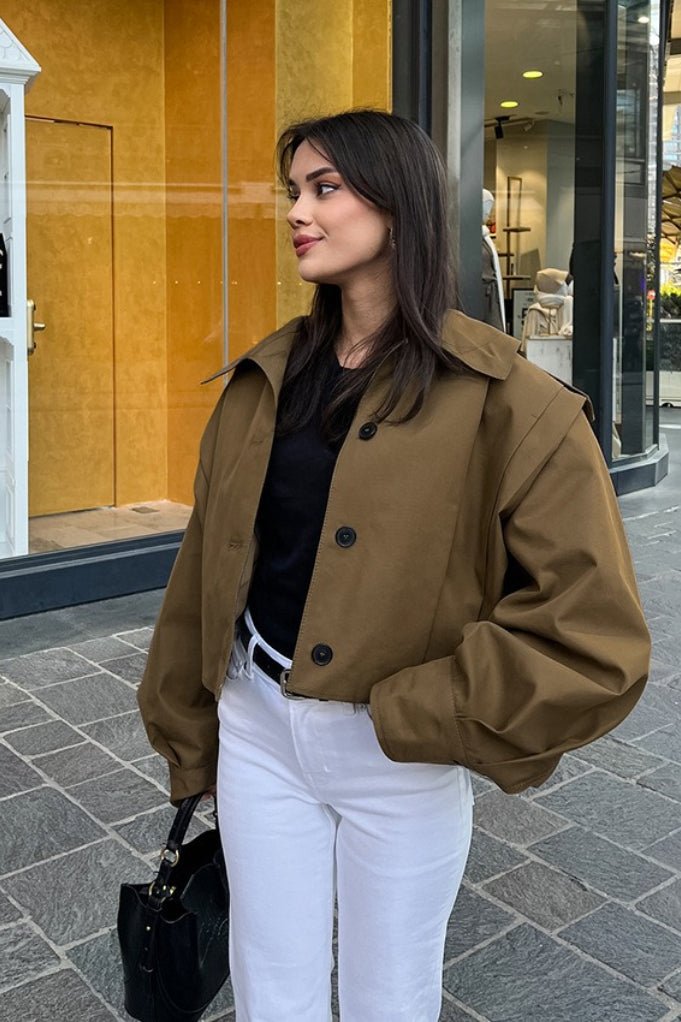 Chaqueta utility Gina corta con pliegues