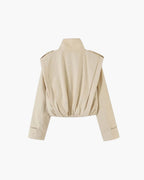 Gabardina Jane plisada con cuello alto