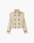 Gabardina Jane plisada con cuello alto