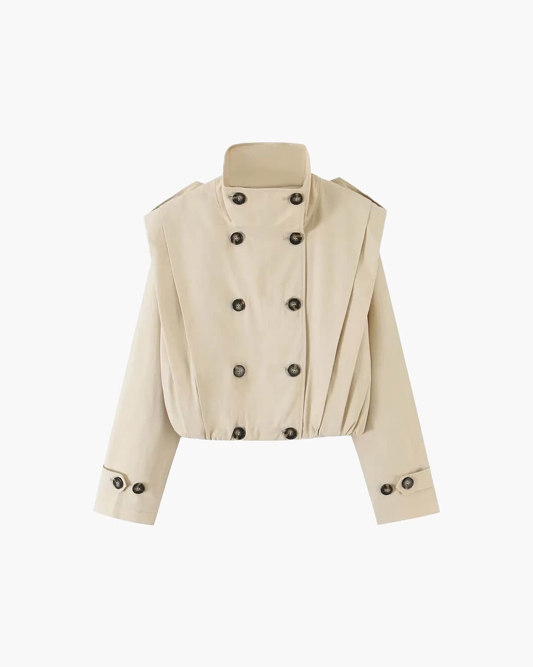 Gabardina Jane plisada con cuello alto