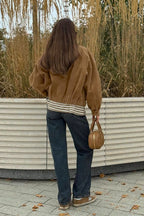 Chaqueta bomber Jenny en ante sintético con cremallera