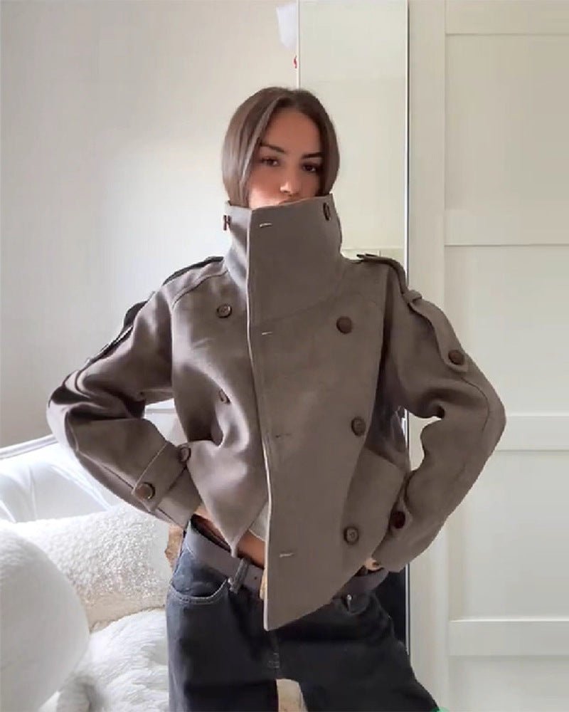 Abrigo oversize con cuello alto Julie