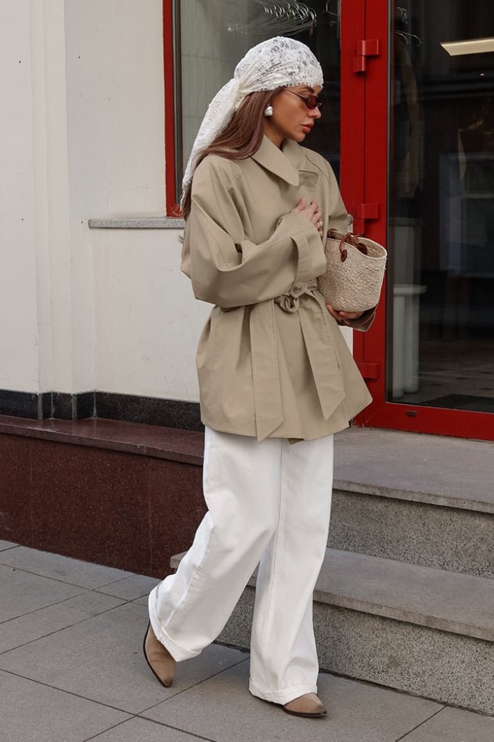 Joanna abrigo trench envolvente con cinturón