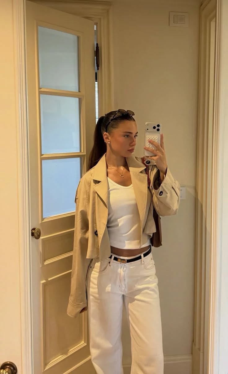 Gabardina corta Natalie cruzada