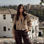 Gabardina corta Natalie cruzada