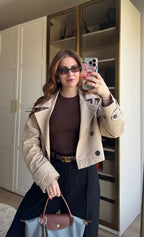 Gabardina corta Natalie cruzada