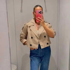 Gabardina corta Natalie cruzada