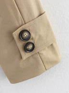 Sarah Gabardina Beige Abotonada de Doble Botonadura