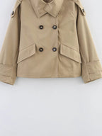 Sarah Gabardina Beige Abotonada de Doble Botonadura