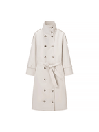 Abrigo trench Sarah con cuello alto y cinturón