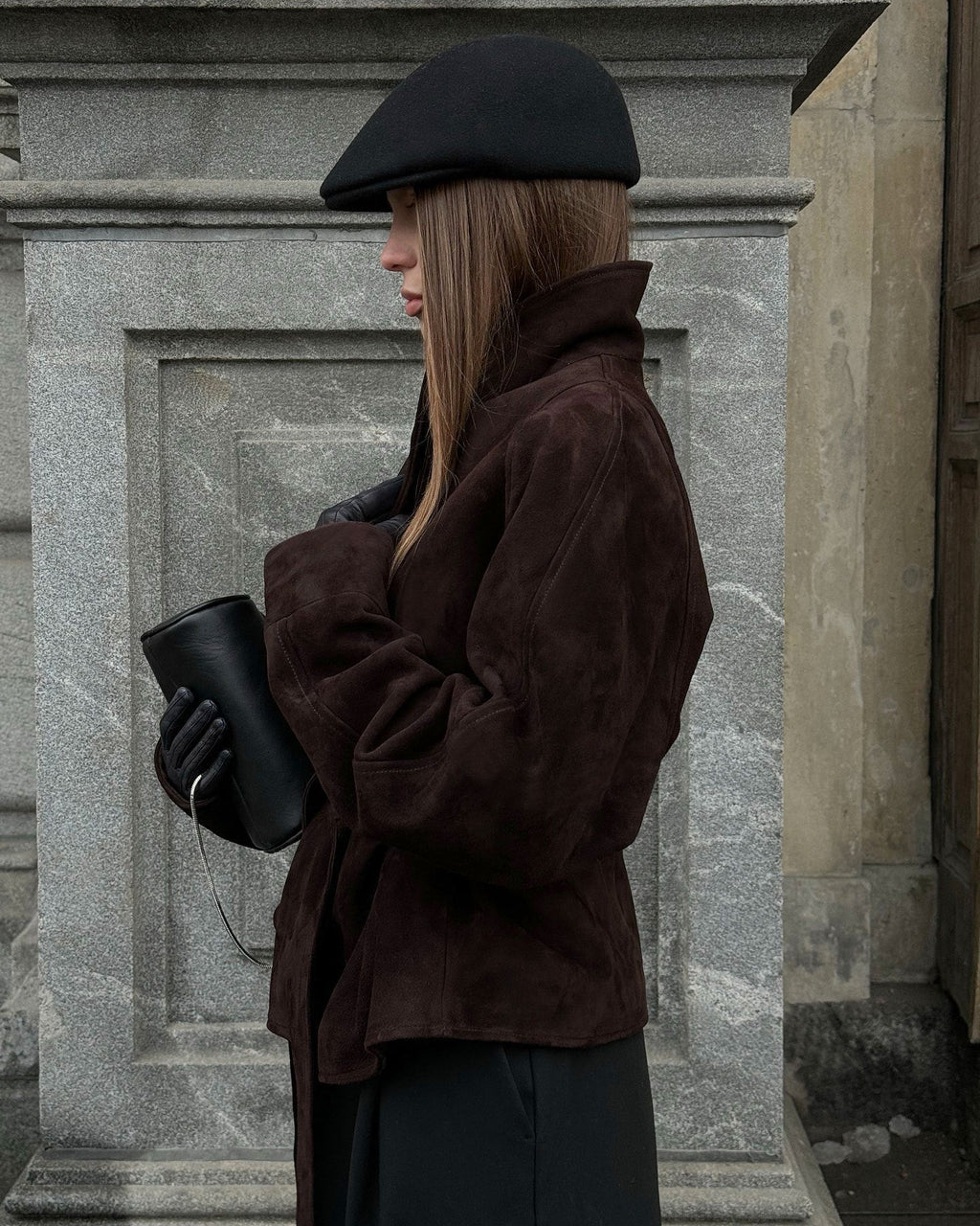 Teresa abrigo trench con cinturón en ante sintético