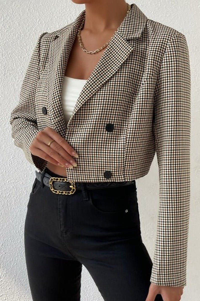 Blazer corto de pata de gallo Amelia