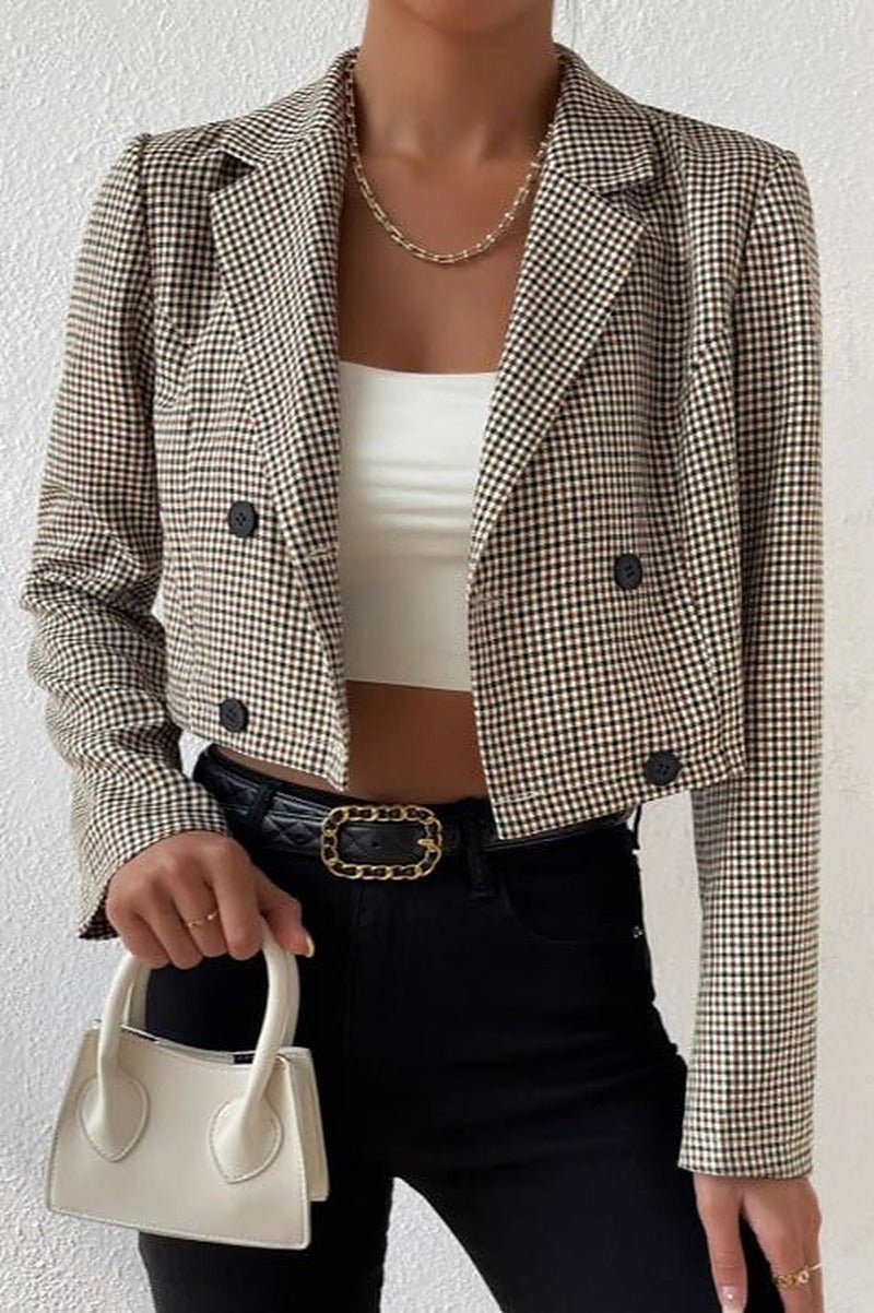 Blazer corto de pata de gallo Amelia