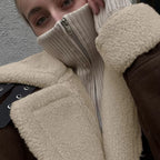 Aurora Chaqueta de ante sintético de cuero artificial