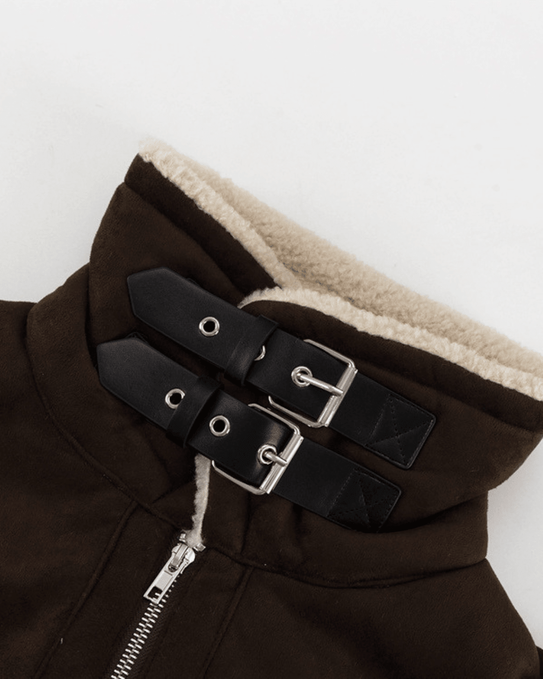Aurora Chaqueta de ante sintético de cuero artificial