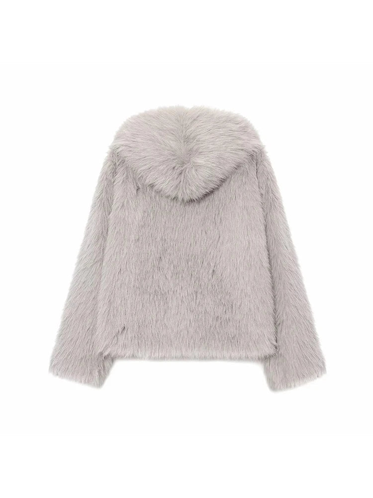 Chaqueta con capucha de piel sintética Dana