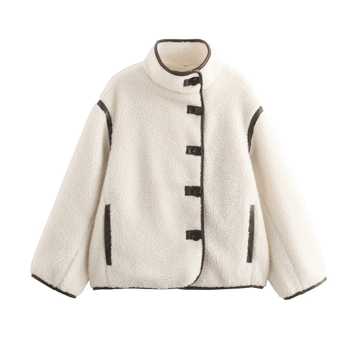 Chaqueta de piel sintética con henna