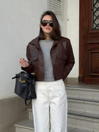 Chaqueta corta Rachelle de polipiel