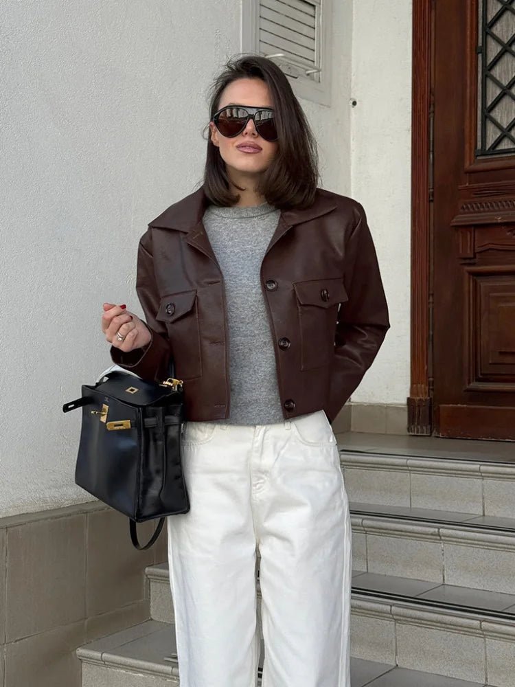 Chaqueta corta Rachelle de polipiel