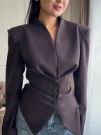 Blazer Entallado con Hombros Marcados Tricia