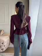 Blazer Entallado con Hombros Marcados Tricia