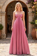Aisen Crinkle Chiffon Maxi Dress