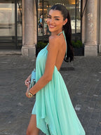 Sienna Vestido Mini Halter Fluido