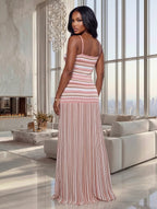 Olivia vestido maxi de tirantes a rayas