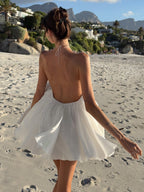 Evelyn vestido de playa halter con espalda descubierta