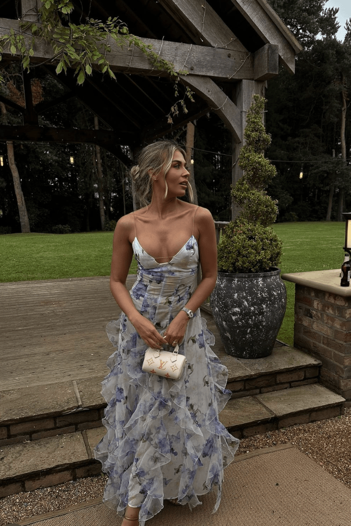 Shirley vestido maxi floral con volantes
