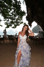 Shirley vestido maxi floral con volantes