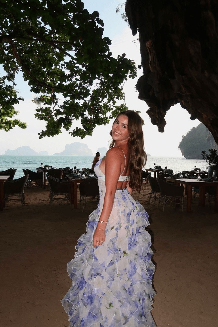 Shirley vestido maxi floral con volantes