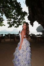 Shirley vestido maxi floral con volantes