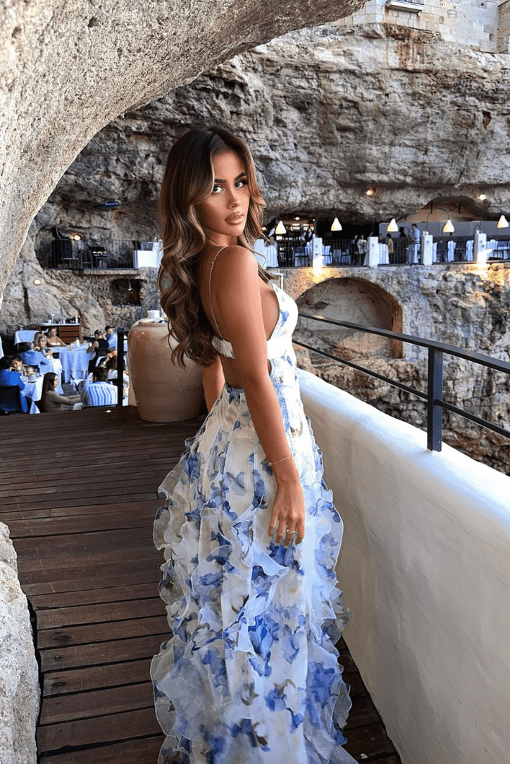 Shirley vestido maxi floral con volantes