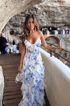 Shirley vestido maxi floral con volantes