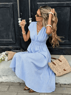 Jessica vestido maxi estilo empire a rayas