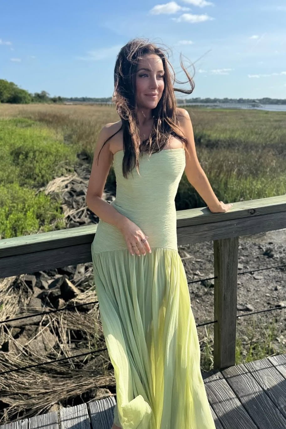 Vestido maxi Skyla sin tirantes