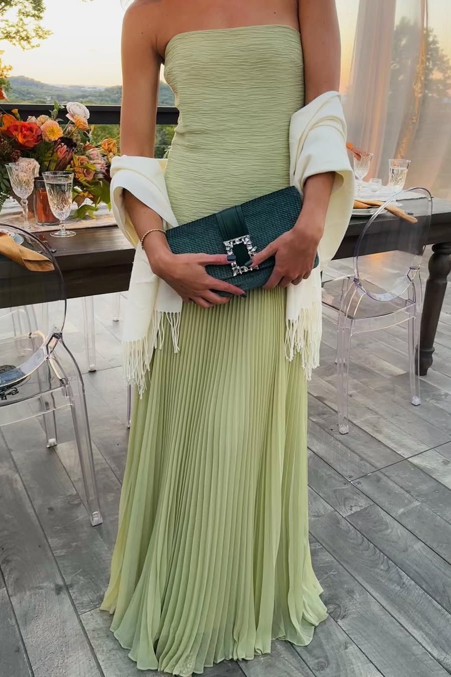 Vestido maxi Skyla sin tirantes