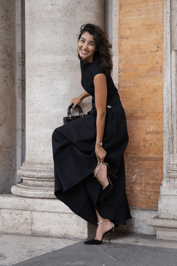 Veronica vestido maxi con cuello alto